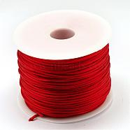 Nylon Thread, Rattail Satin Cord, Red, 1.5mm, about 49.21 yards(45m)/roll(NWIR-R033-1.5mm-700)