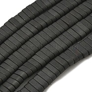 Electroplated Non-magnetic Synthetic Hematite Beads Strands, Rectangle, Matte Style, 2-Hole, Black, 6x2x3mm, Hole: 1.2mm, about 199pcs/strand, 15.75 inch(40cm)(G-C106-B01-14A)
