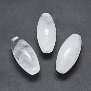 Natural Quartz Crystal Beads, Half Drilled, Oval, 42.5~44x19~20mm, Hole: 3mm(G-P384-T01)
