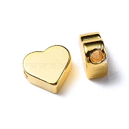 Brass Beads, Heart, Golden, 7x6x3mm, Hole: 1.5mm(KK-WH0044-121C-G)