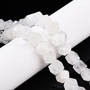 Natural Quartz Crystal Beads Strands, Rock Crystal, Faceted, 9.5~10.5x9.5~13.5x9~11mm, Hole: 0.8mm, about 20pcs/strand, 8.27''(21cm)(G-T138-43)