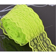 Lace Trim, Lace Ribbon For Sewing Decoration, Green Yellow, 1-3/4 inch(45mm), (10.94yards/roll)10m/roll(OCOR-WH0008-A05)