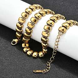 304 Stainless Steel Rectangle Link Chain Neklaces for Women, Real 18K Gold Plated, 16.54 inch(42cm)(NJEW-R024-01G)