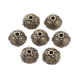 Alloy Bead Caps, Lead Free and Cadmium Free, Antique Bronze Color, 8x8x4.5mm, Hole: 2mm, Inner Diameter: 6mm(EA9034Y-AB)