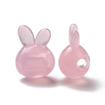 Imitation Jelly Style Acrylic Beads, Rabbit, Old Rose, 20x15x12mm, Hole: 3mm, about 344pcs/500g