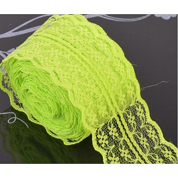 Lace Trim, Lace Ribbon For Sewing Decoration, Green Yellow, 1-3/4 inch(45mm), (10.94yards/roll)10m/roll