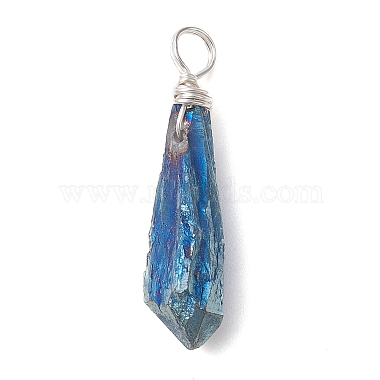 Electroplated Natural Quartz Crystal Dyed Pendants(PALLOY-JF02324-06)-3