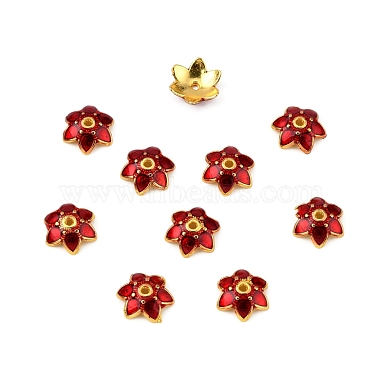 Multi-Petal Alloy Enamel Bead Caps(ENAM-WH0063-03D)-2