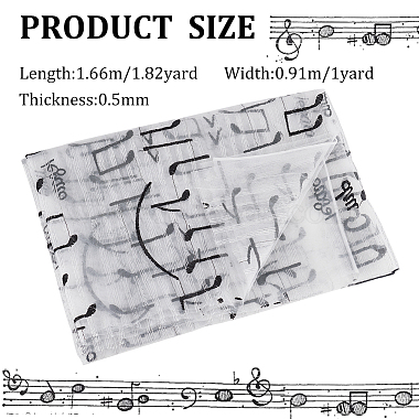 Musical Note Pattern Polyester Mesh Fabric(DIY-WH0449-28A)-2
