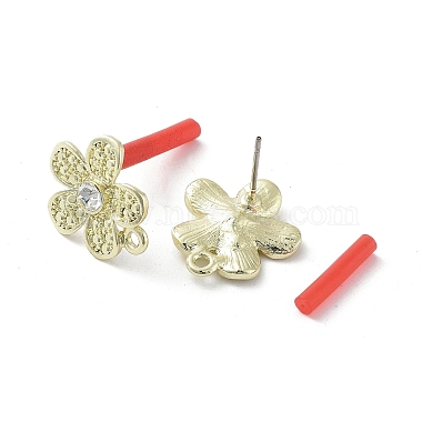 Rack Plating Golden Alloy with Rhinestone Stud Earring Findings(EJEW-B036-02G-05)-2