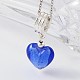Heart Handmade Silver Foil Lampwork European Dangle Charms(PALLOY-JF00076-03)-1