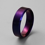 304 Stainless Steel Plain Band Rings, Purple, Inner Diameter: 23.1mm(RJEW-WH0003-43H)