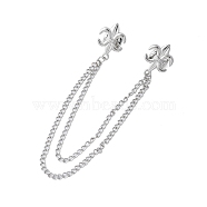 Fleur De Lis Alloy Hanging Chain Brooches, Lily Emblem, Cardigan Collar Clip, Platinum, 190mm(JEWB-NH0001-01P)