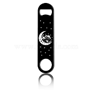 430 Stainless Steel Bottle Openers, Laser Cut, Rectangle, Moon, 178x40x2mm(AJEW-WH0259-019)