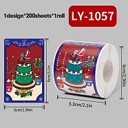 200Pcs Christmas Theme Paper Self-Adhesive Stickers, for Presents Decoration, Colorful, 80x50x0.1mm(DIY-M070-02M)