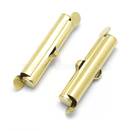 Brass Cord Ends, for Ball Chain, Slide On End Clasp Tubes, Slider End Caps, Lead Free & Cadmium Free & Nickel Free, Raw(Unplated), 26x6mm, Hole: 1.5x3mm, Inner Diameter:4mm(KK-A143-41C1-RS)