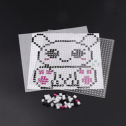 DIY Bunny Melty Beads Fuse Beads Sets: Fuse Beads, ABC Plastic Pegboards, Pattern Paper, and Ironing Paper, Sitting Rabbit Pattern, Square, Colorful, 14.7x14.7cm(DIY-S033-013)
