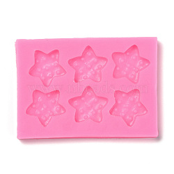 DIY Star Patterns Cookie Food Grade Silicone Fondant Molds, for DIY Cake Decoration, UV & Epoxy Resin Jewelry Making, Hot Pink, 101x72x8mm, Inner Diameter: 29x29mm(DIY-F072-12)