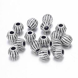 Antique Silver Tibetan Style Bicone Spacer Beads, Lead Free & Nickel Free & Cadmium Free, Size: about 4mm long, 4.5mm wide, hole: 1mm.(X-LF0300Y-NF)