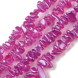 Electroplate Glass Beads Strands, Chip, Orchid, 2.5~6.5x3~10x4~12.5mm, Hole: 1mm, 33.86''(86cm)(GLAA-P062-B08)
