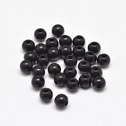 Round Acrylic Beads, Black, 4mm, Hole: 1.5mm, about 1656pcs/50g(X-MACR-D288-4mm)
