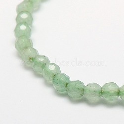 Natural Green Aventurine Beads Strands, Faceted, Round, 4mm, Hole: 1mm, about 98pcs/strand, 15.3 inch(X-G-M037-4mm-01)