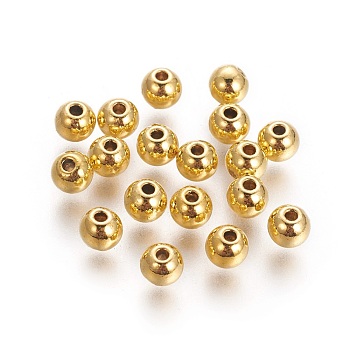 Tibetan Style Alloy Beads, Cadmium Free & Nickel Free & Lead Free, Round, Antique Golden, 5x4mm, Hole: 1mm