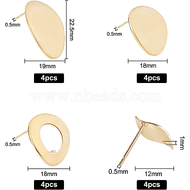 Brass Stud Earring Findings(KK-BC0006-45G)-2