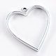 Rack Plating Alloy Heart Open Back Bezel Pendants(X-PALLOY-S047-12D-FF)-2