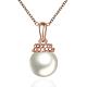 Real Rose Gold Plated Eco-Friendly Tin Alloy Czech Rhinestone Pendant Necklaces(NJEW-BB08073-RG)-1
