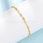 Brass Link Chain Bracelets for Women, Oval, Long-Lasting Plated, Rack Plating, Cadmium Free & Lead Free, Real 18K Gold Plated, 6.89 inch(17.5cm)(BJEW-C140-23G)