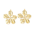 304 Stainless Steel Pendants, Real 18K Gold Plated, Flower, 42x41x3mm, Hole: 1.8mm(STAS-Q322-12G-02)