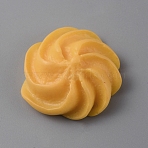 Opaque Resin Imitation Cookies Cabochons, Sandy Brown, Flower, 27x25.5x10mm(RESI-WH0038-01D)