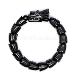 Natural Obsidian Beads Stretch Bracelets for Men, Dragon, Inner Diameter: 2-3/8 inch(6cm)(PW-WG4D073-03)