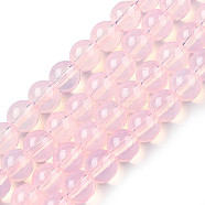 Baking Painted Glass Beads Strands, Imitation Opalite, Round, Pearl Pink, 6mm, Hole: 1.3~1.6mm, about 133pcs/strand, 31.4 inch(X-DGLA-Q023-6mm-DB3)