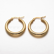Ring 304 Stainless Steel Hoop Earrings, Hypoallergenic Earrings, Golden, 29x27.5x5mm, Pin: 1x0.5mm(EJEW-O032-09)