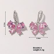 Exquisite Butterfly Ear Decor for Trendy Fashion Earlobe Design, Platinum, Pink, 271x19mm(SK5754-8)