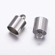 304 Stainless Steel Cord Ends, Stainless Steel Color, 13x9mm, Hole: 3.3mm, Inner Diameter: 8mm(STAS-P161-06-8mm)