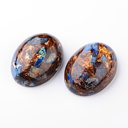 Assembled Synthetic Bronzite and Imperial Jasper Cabochons, Oval, 40x31x14.5mm(X-G-F224-01)