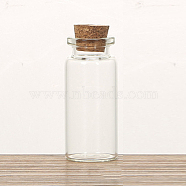 Glass Cork Bottles Ornament, Glass Empty Wishing Bottles, Column, Clear, 2.2x5cm, Capacity: 10ml(0.34fl. oz)(CON-PW0001-038D)