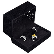 Velvet Jewelry Boxes, Rectangle, Black, 8.6x5.8x4.7cm(VBOX-WH0011-07B)