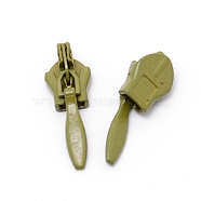 Iron Invisible Zipper Pull Slider Head, for Clothes DIY Sewing Accessories, Olive Drab, 2.5x0.88x0.6cm(IFIN-WH0057-09C)