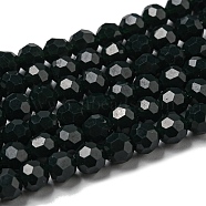 Opaque Glass Beads Stands, Faceted(32 Facets), Round, Dark Slate Blue, 6mm, Hole: 1mm, about 98pcs/strand, 20.47''(52cm)(EGLA-A035-P6mm-D23)