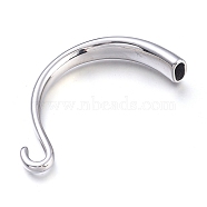 304 Stainless Steel Hook Clasps, for Leather Cord Bracelets Making, Stainless Steel Color, 66.5x34x11mm, Hole: 4x8mm(STAS-M274-125P)