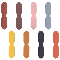 8 Bags 8 Colors Cowhide Purse Suspension Clasps Bag Strap Connector Fabric, for Bag Strap Making, Mixed Color, 110x17~26mm, 2pcs/bag, 8 colors, 1 bag/color(PURS-CL0001-04B)