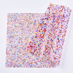(Holiday Stock-Up Sale)Glitter Hotfix Resin Rhinestone, Iron on Patches, for Trimming Cloth Bags and Shoes, AB Color Plated, Colorful, 40x24cm(RB-T012-02B)