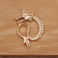 Alloy Dragon Connector Charms for DIY jewelry accessories, Light Gold, 44x32mm(PW-WG2C514-03)