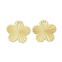 Rack Plating Brass Charms, Long-Lasting Plated, Lead Free & Cadmium Free, Real 18K Gold Plated, Flower, 13x13x0.5mm, Hole: 1.4mm(KK-G515-51D-G)