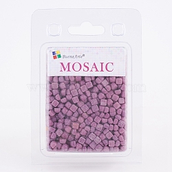 Glass Mosaic Tiles Cabochons, for Crafts Art, Imitation Jade, Square, Dark Orchid, 4.8x4.8x3.5mm, about 200g/box(GLAA-G072-04Y)