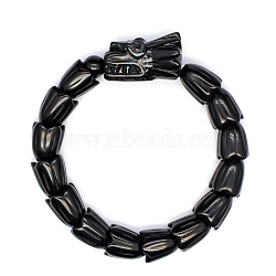 Natural Obsidian Beads Stretch Bracelets for Men, Dragon, Inner Diameter: 2-3/8 inch(6cm)(PW-WG4D073-03)